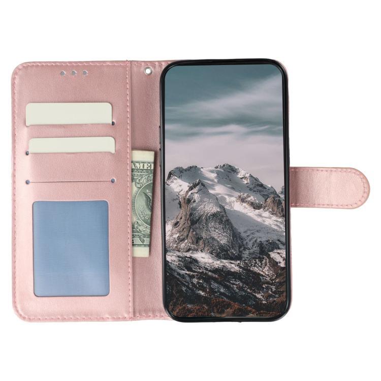 Funda de cuero con estampado de mandala y sol para Samsung Galaxy XCover7 Pro (oro rosa)