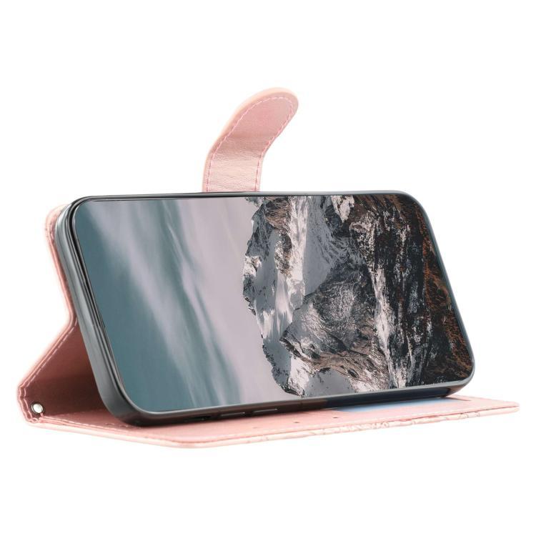 Funda de cuero con estampado de mandala y sol para Samsung Galaxy XCover7 Pro (oro rosa)