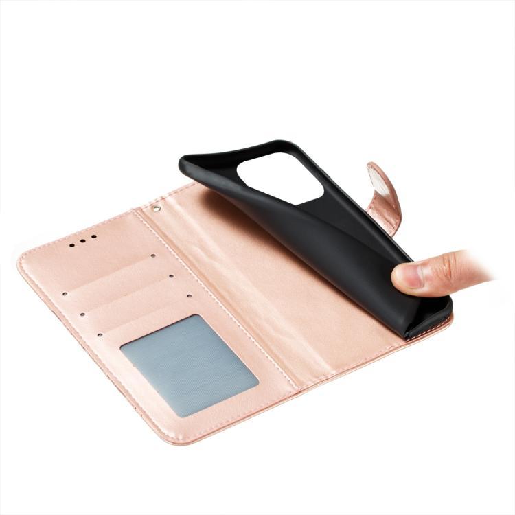 Funda de cuero con estampado de mandala y sol para Samsung Galaxy XCover7 Pro (oro rosa)