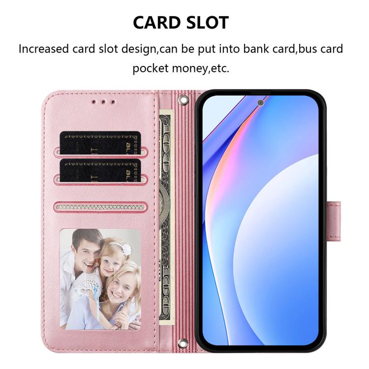 Funda de cuero RFID con estampado de panda y cordón para Sharp Aquos R7 SH-52C (rosa)