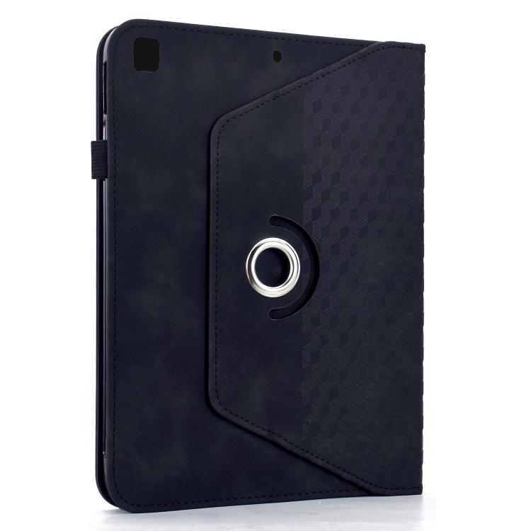 Funda de cuero inteligente con relieve romboidal para iPad 10.2 2021 / Air 10.5 (negro)
