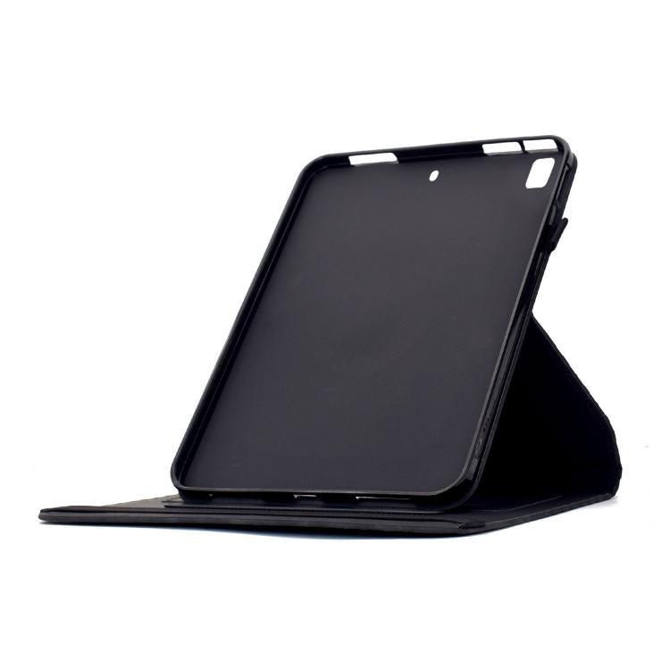 Funda de cuero inteligente con relieve romboidal para iPad 10.2 2021 / Air 10.5 (negro)