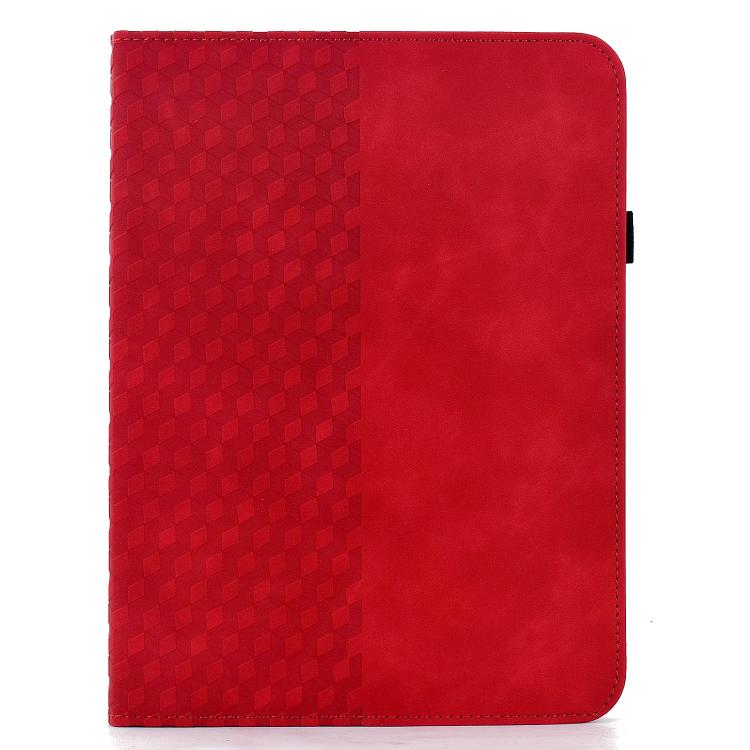 Funda de cuero inteligente con relieve romboidal para iPad 10.2 2021 / Air 10.5 (roja)