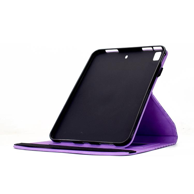 Funda de cuero inteligente con relieve romboidal para iPad 10.2 2021 / Air 10.5 (morada)