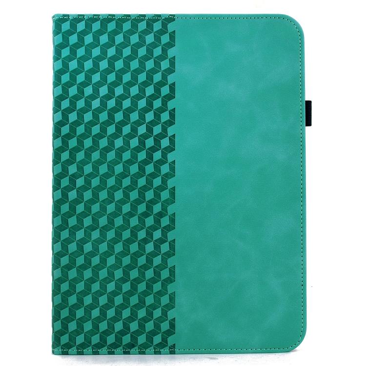 Funda de cuero inteligente con relieve de rombos giratorio para iPad mini 2024/mini 6 (azul claro)