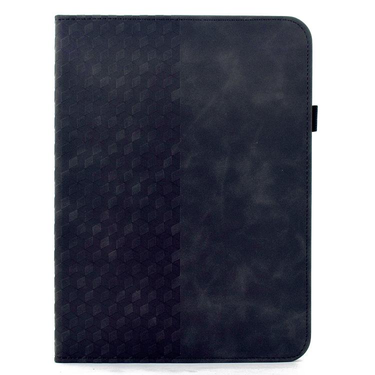 Funda de cuero inteligente con relieve de rombos giratoria para iPad mini 2024/mini 6 (negra)