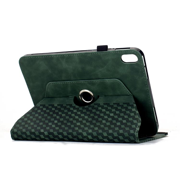 Funda de cuero inteligente con relieve de rombos giratorio para iPad mini 2024/mini 6 (verde)