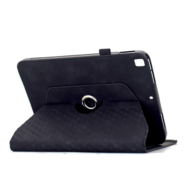 Funda de cuero inteligente con relieve de rombos giratoria para Samsung Galaxy Tab S6 Lite 2024 (negra)
