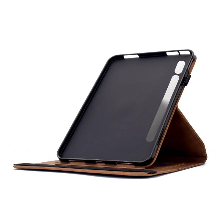 Funda de cuero inteligente con relieve romboidal giratorio para Samsung Galaxy Tab S9 FE+ / S9+ (marrón)