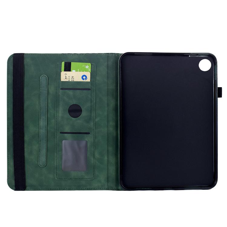 Funda de cuero inteligente con relieve de rombos giratoria para Samsung Galaxy Tab A9+ (verde)