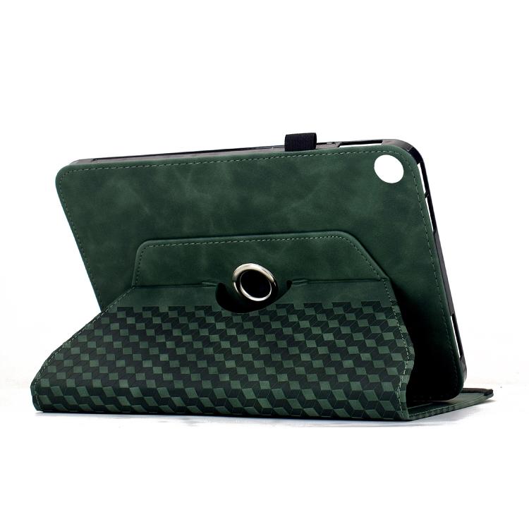 Funda de cuero inteligente con relieve de rombos giratoria para Samsung Galaxy Tab A9+ (verde)