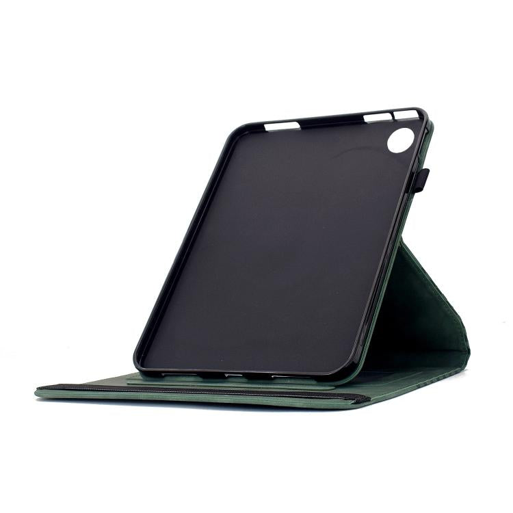 Funda de cuero inteligente con relieve de rombos giratoria para Samsung Galaxy Tab A9+ (verde)