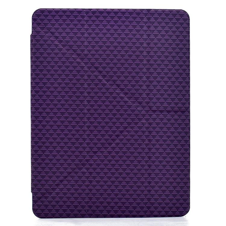 Funda de cuero inteligente con textura piramidal y pliegue en Y para iPad Air 11 (2024/2025) (morado)