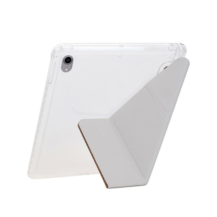 Funda de cuero inteligente con textura piramidal plegable en Y para iPad mini 2024/mini 6 (morado)