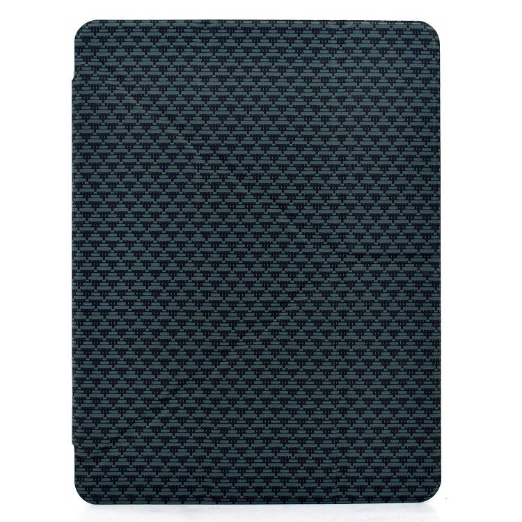 Funda de cuero inteligente con textura piramidal plegable en Y para iPad Air 13 (2024/2025) y Pro 12.9 (verde)