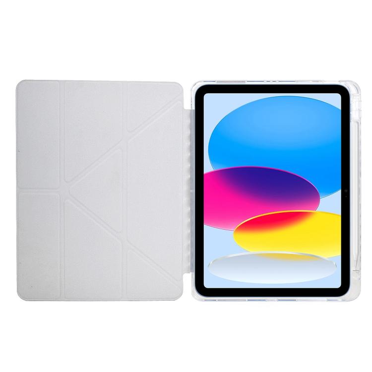 Funda de cuero inteligente con textura piramidal y pliegue en Y para iPad Pro 13 (2024) (dorada)