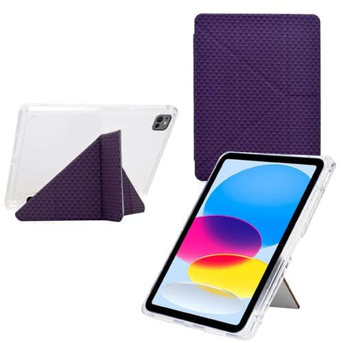 Funda de cuero inteligente con textura piramidal y pliegue en Y para iPad Pro 13 (2024) (morado)