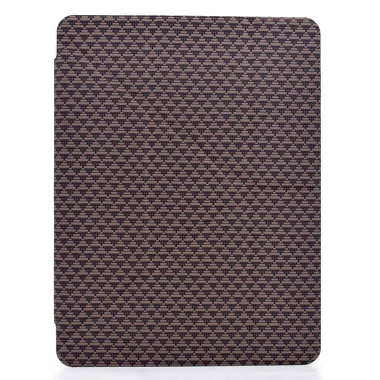 Funda de cuero inteligente con textura piramidal y pliegue en Y para iPad Pro 11 (2024) (marrón)