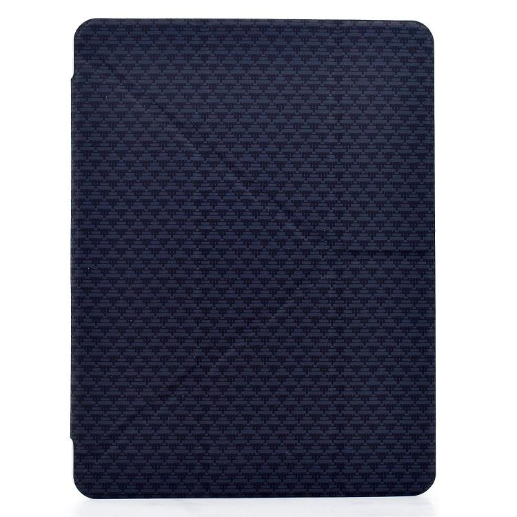 Funda de cuero inteligente con textura piramidal y pliegue en Y para iPad Pro 11 (2024) (negro)
