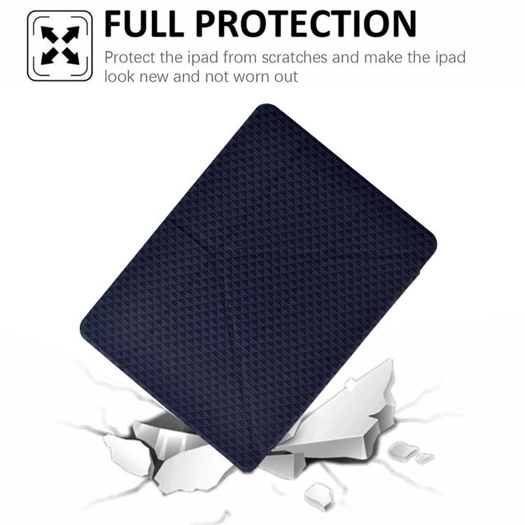 Funda de cuero inteligente con textura piramidal y pliegue en Y para iPad Pro 11 (2024) (negro)