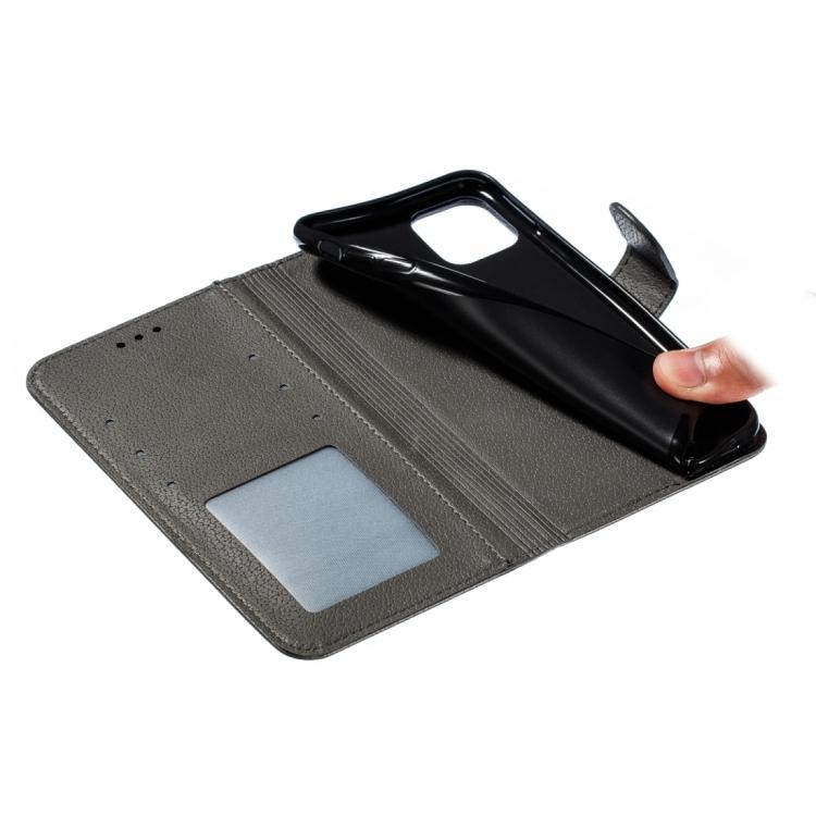 Funda de cuero con textura de lichi y estampado de plumas para Samsung Galaxy XCover7 Pro (gris)
