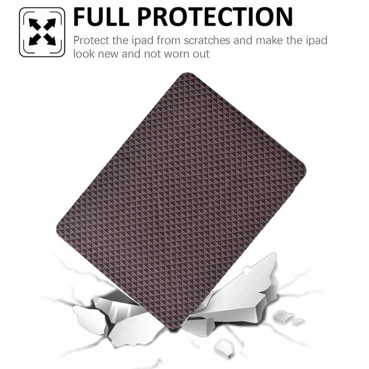 Funda de cuero inteligente con textura piramidal plegable en Y para Samsung Galaxy Tab S10 FE/S9 (marrón)