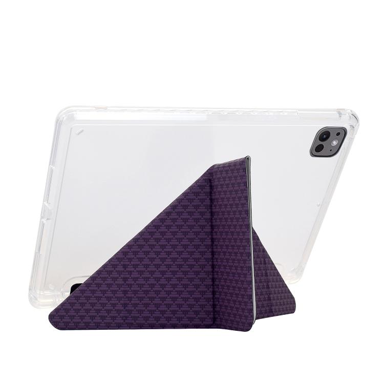 Funda de cuero inteligente con textura piramidal plegable en Y para Xiaomi Pad 7/7 Pro (morada)