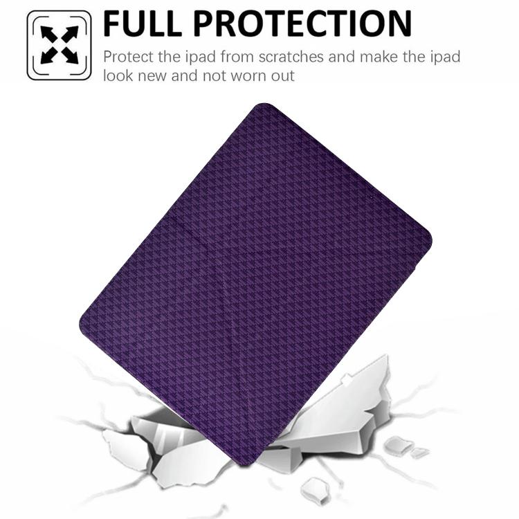 Funda de cuero inteligente con textura piramidal plegable en Y para Xiaomi Pad 7/7 Pro (morada)