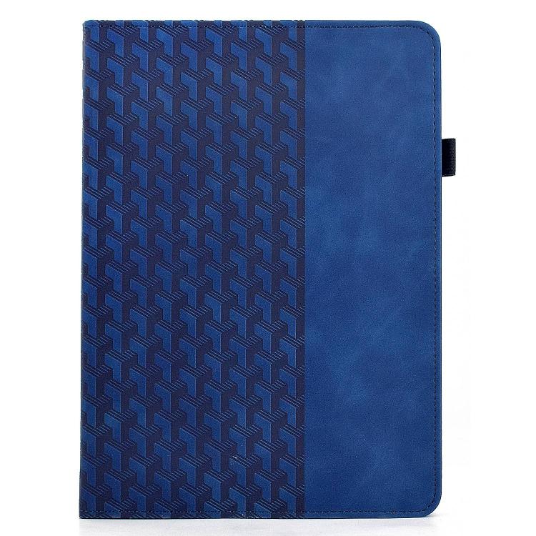 Funda de cuero inteligente con relieve y bloques de construcción giratorios para Samsung Galaxy Tab S10 FE/S9 (azul)