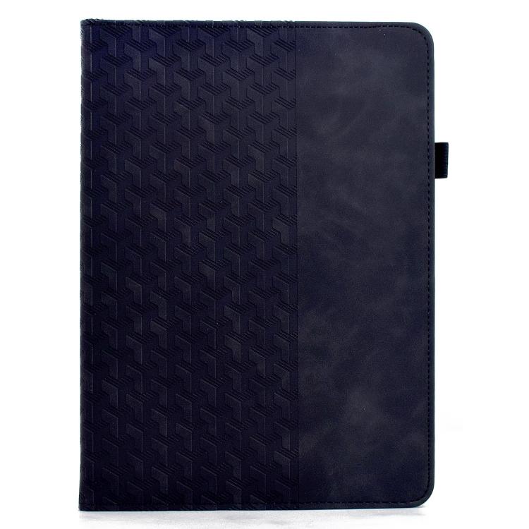 Funda de cuero inteligente con relieve y bloques de construcción giratorios para Samsung Galaxy Tab S10 FE/S9 (negra)