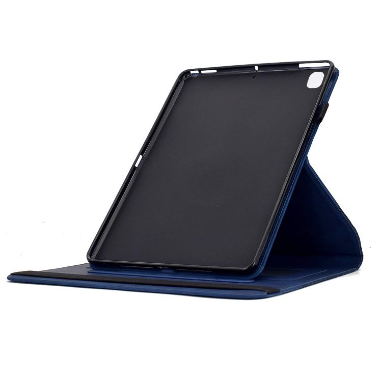 Funda de cuero inteligente con relieve y bloques de construcción giratorios para Samsung Galaxy Tab S6 Lite 2024 (azul)