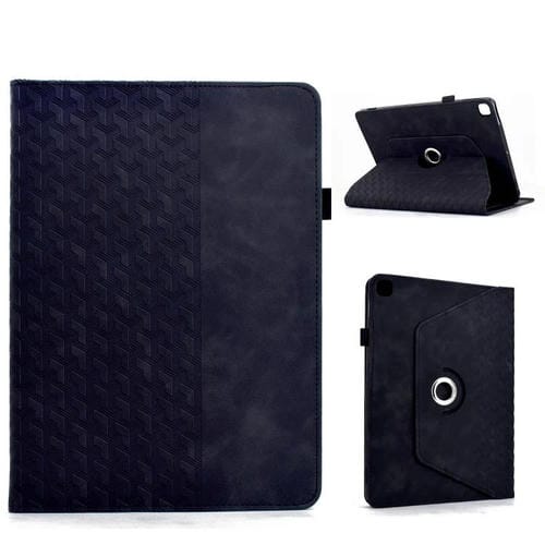 Funda de cuero inteligente con relieve y bloques de construcción giratorios para Samsung Galaxy Tab S6 Lite 2024 (negro)