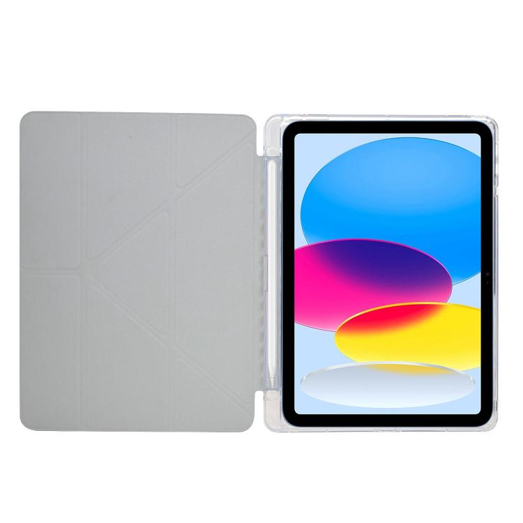Funda plegable en Y de acrílico transparente con purpurina para iPad 2025/2022 (plateada)