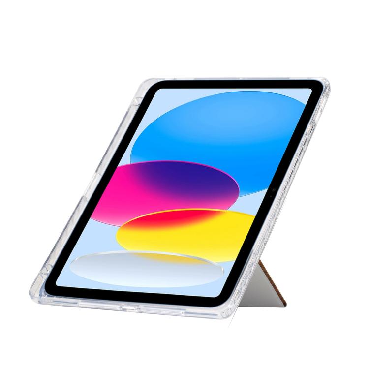 Funda plegable en Y de acrílico transparente con purpurina para iPad 2025/2022 (plateada)