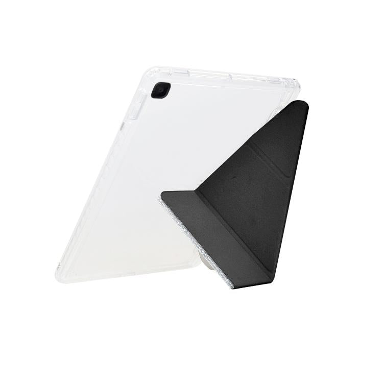 Funda plegable en Y de acrílico transparente con purpurina para Samsung Galaxy Tab S6 Lite 2024 (negro)