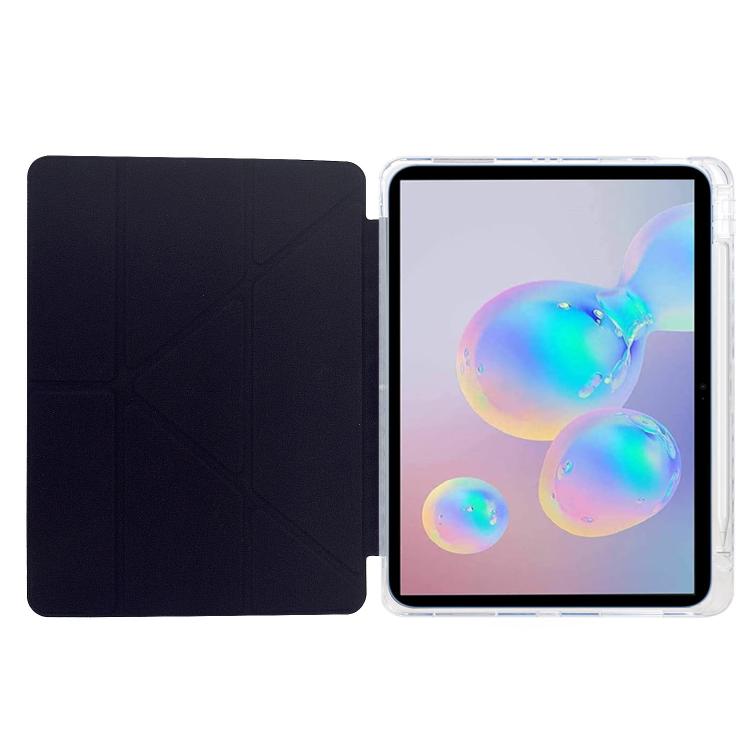 Funda plegable en Y de acrílico transparente con purpurina para Samsung Galaxy Tab S6 Lite 2024 (negro)