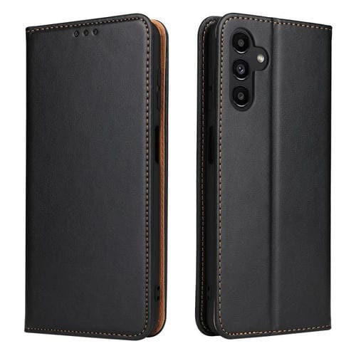 Funda de piel sintética con textura genuina Fierre Shann para Samsung Galaxy A56 5G (negra)