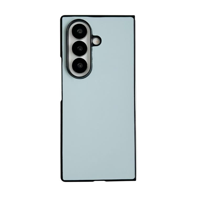 Funda Morandi con textura de cuero de color sólido para Samsung Galaxy Z Fold7 5G (azul claro)