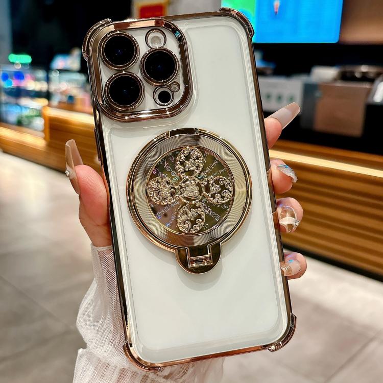 Funda con soporte giratorio para iPhone 13 Pro (dorado desierto)
