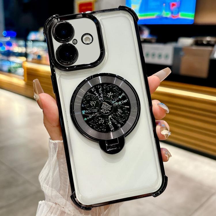 Funda con soporte para peonza para iPhone 16 (negra)