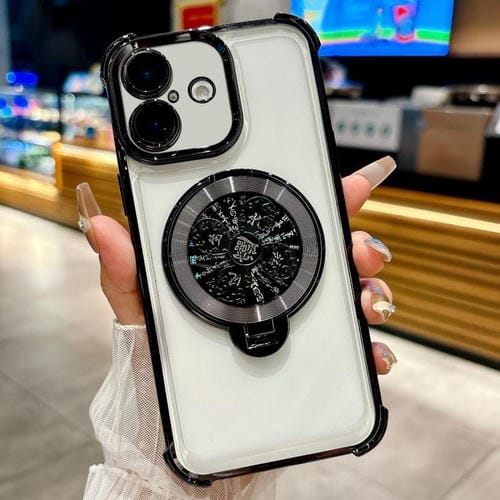 Funda con soporte giratorio para iPhone 16 Plus (negra)