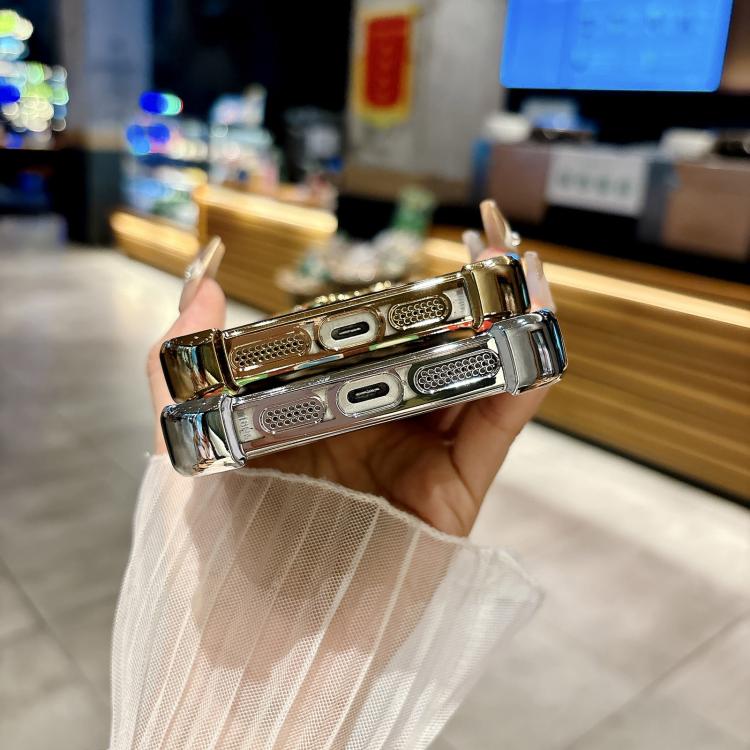 Funda con soporte para peonza para iPhone 16e (dorado desierto)