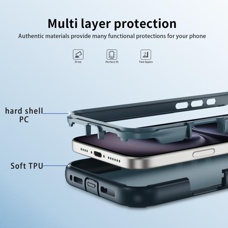 Funda protectora MagSafe para iPhone 16 (azul rey y azul)