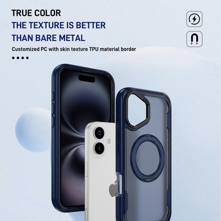Funda protectora MagSafe para iPhone 16 (azul + azul transparente)