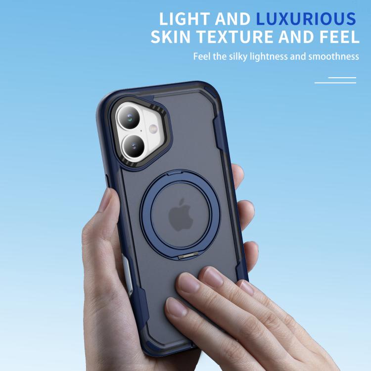 Funda protectora MagSafe para iPhone 16 (azul + azul transparente)