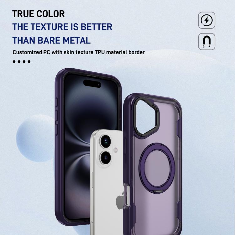 Funda protectora MagSafe para iPhone 16 (morado y morado oscuro)