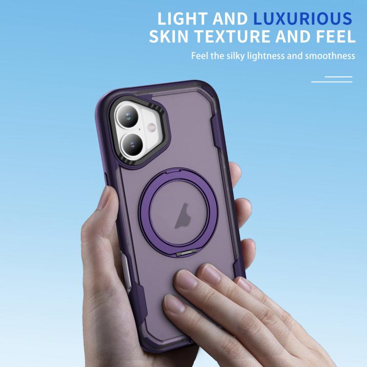 Funda protectora MagSafe para iPhone 16 (morado y morado oscuro)
