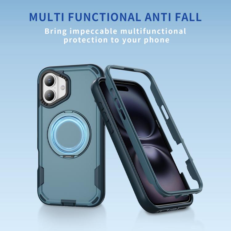 Funda protectora MagSafe para iPhone 16 Plus (azul rey y azul)