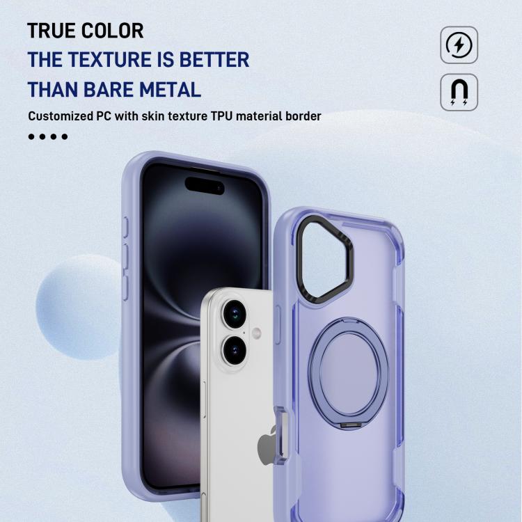 Funda protectora MagSafe para iPhone 16 Plus (morado claro y morado transparente)