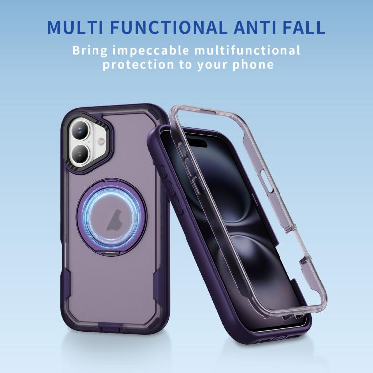 Funda protectora MagSafe para iPhone 16 Plus (morado y morado oscuro)